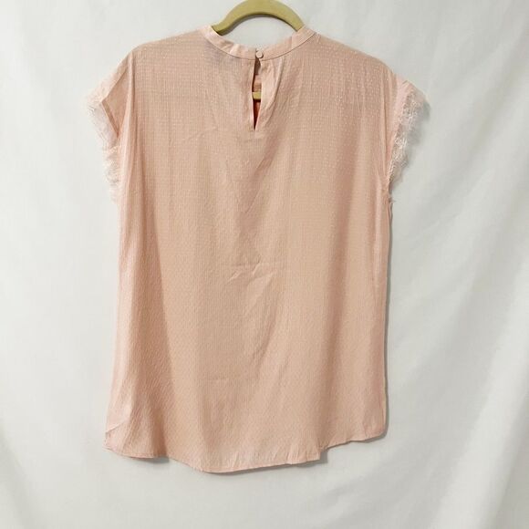 Express Short Sleeve Blouse Pink Lace Size M - Picture 4 of 6